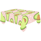 Avocado heart pink background Tablecloth