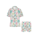 Colorful shell pattern Women's V-Neck Short Pajama Set