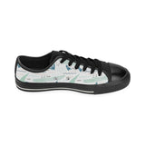 Crocodile diver pattern Men's Low Top Canvas Shoes Black