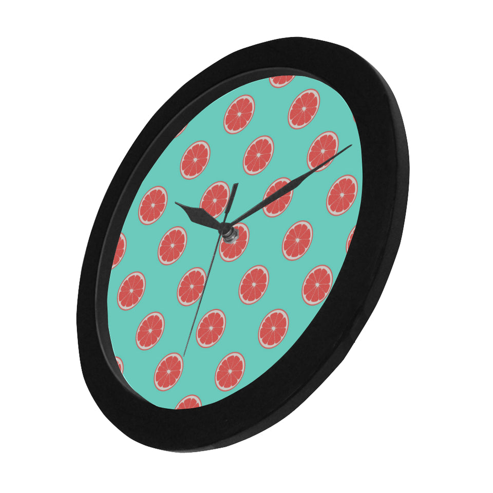 Grapefruit green background Elegant Black Wall Clock