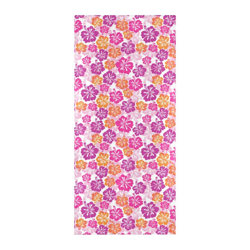 Hibiscus Pattern Print Design 01 Beach Towel