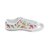 Colorful Chameleon lizard pattern Men's Low Top Shoes White
