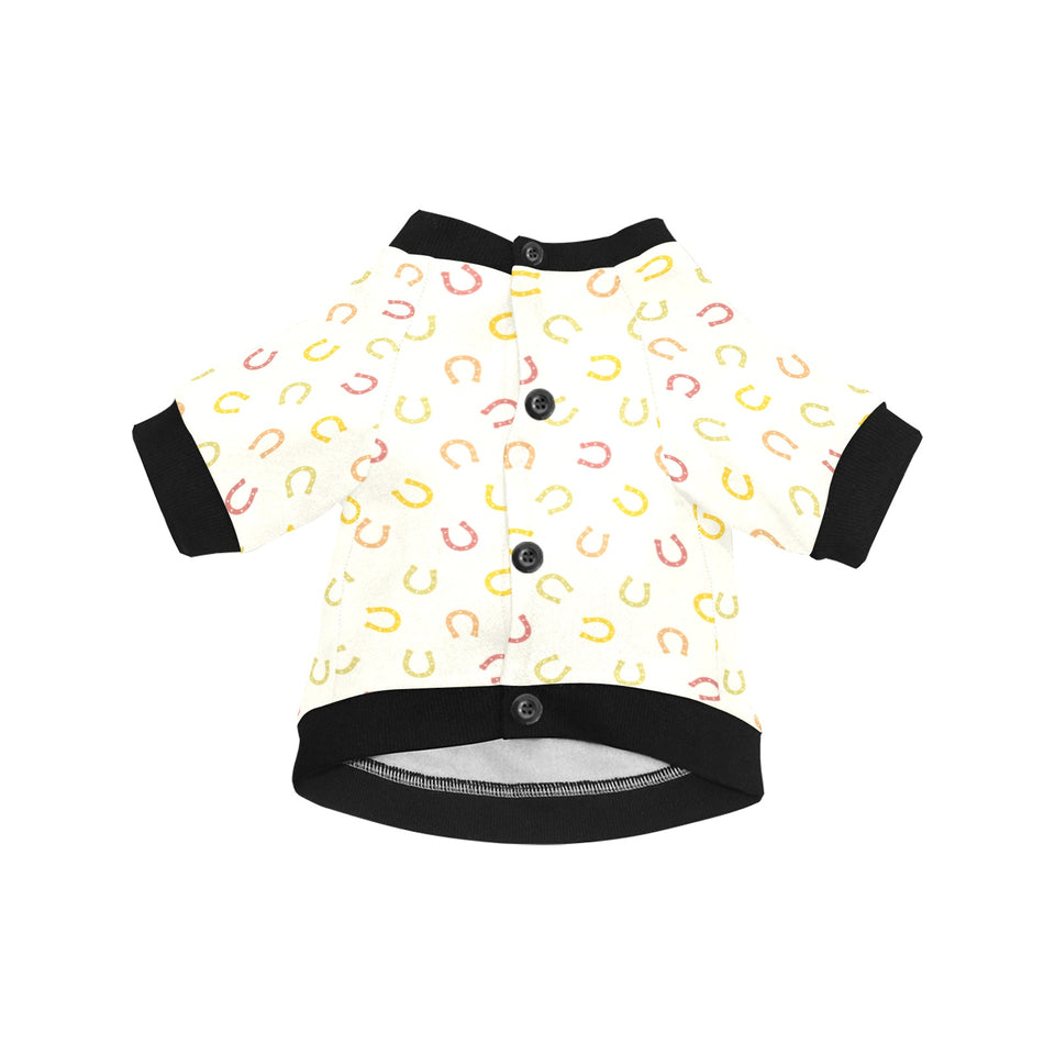 Horseshoes Pattern Print Design 02 All Over Print Pet Dog Round Neck Fuzzy Shirt