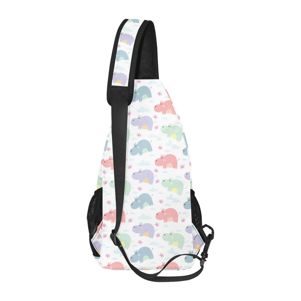 Hippopotamus Pattern Print Design 03 All Over Print Chest Bag