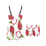 dragon fruits white background Chest Sexy Pleated Two Piece Swim Dress