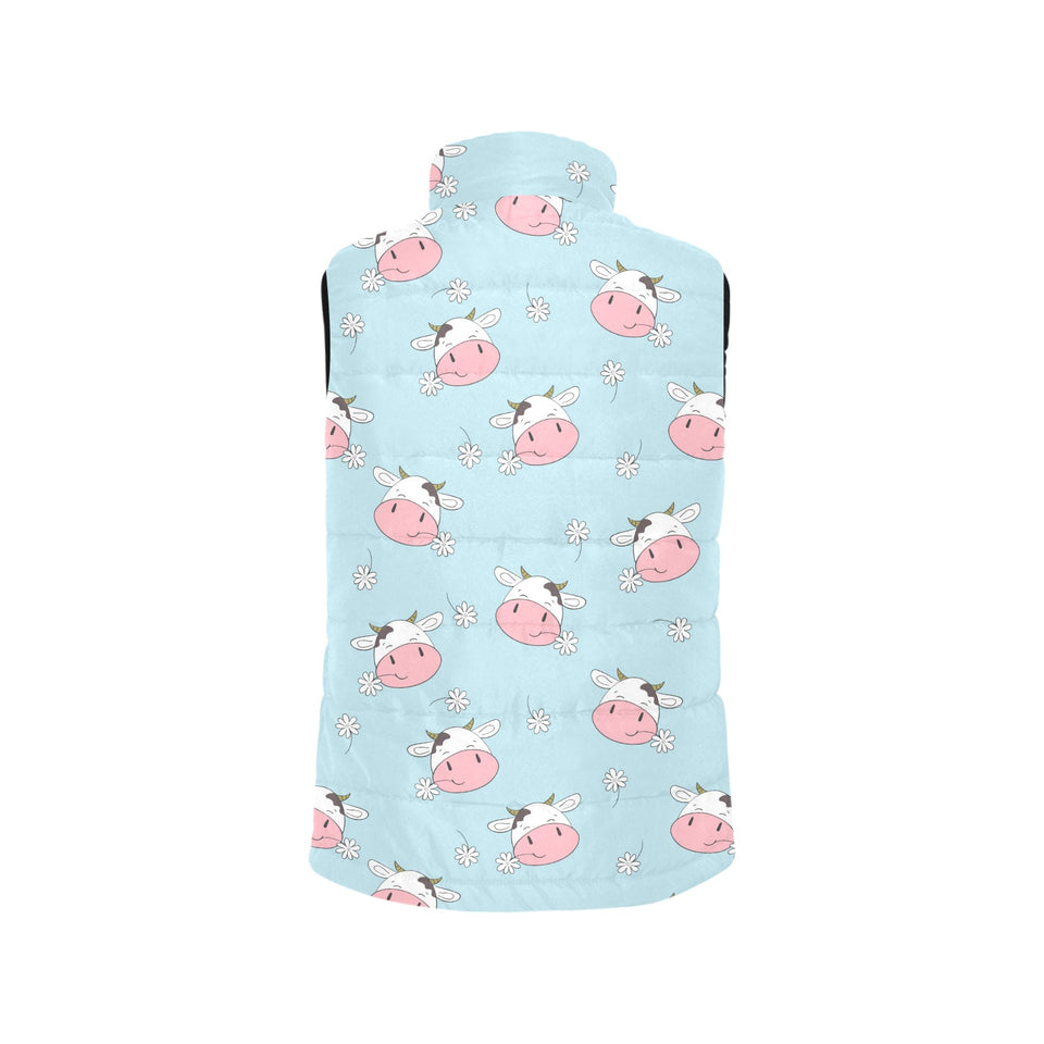 Cute cow flower pattern Women's Padded Vest