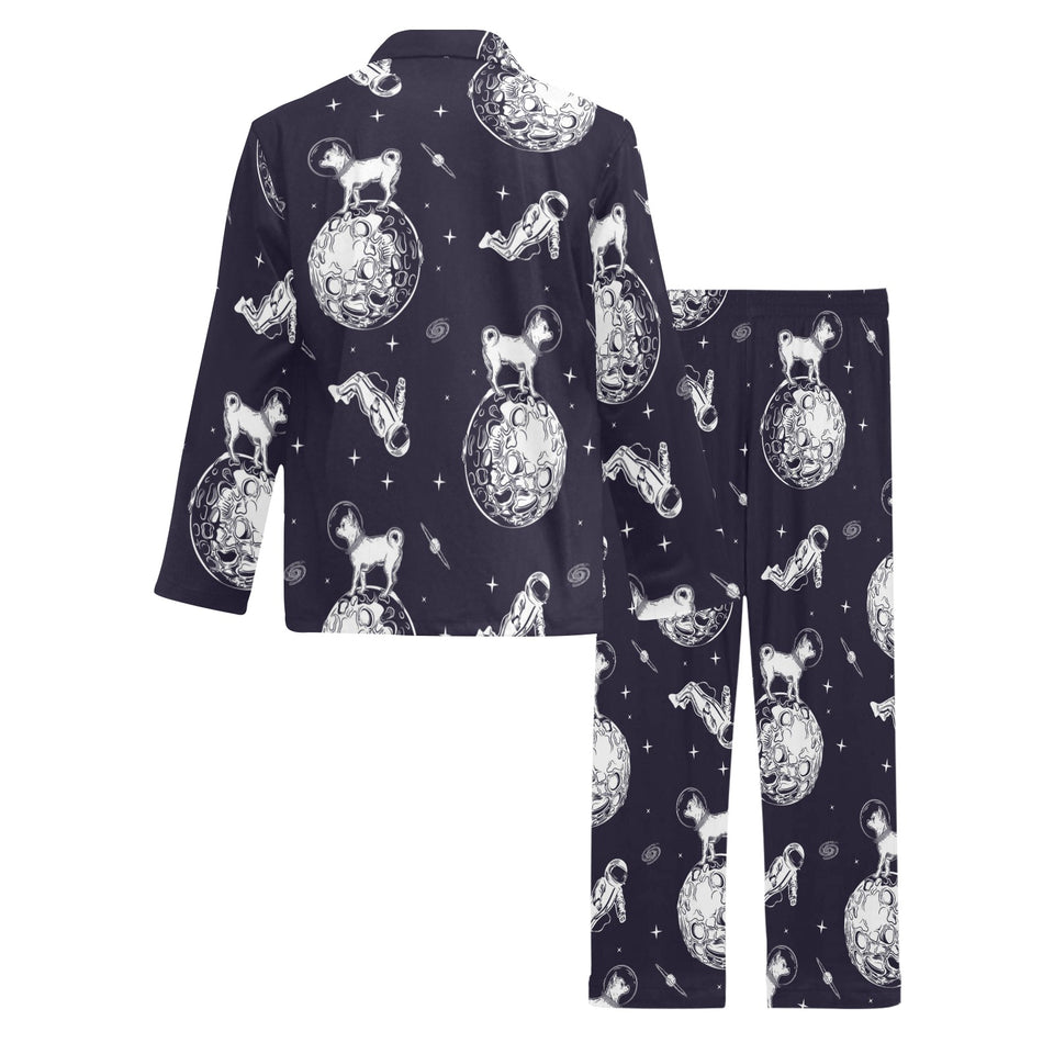 Chihuahua space helmet. astronaut pattern Men's Long Pajama Set