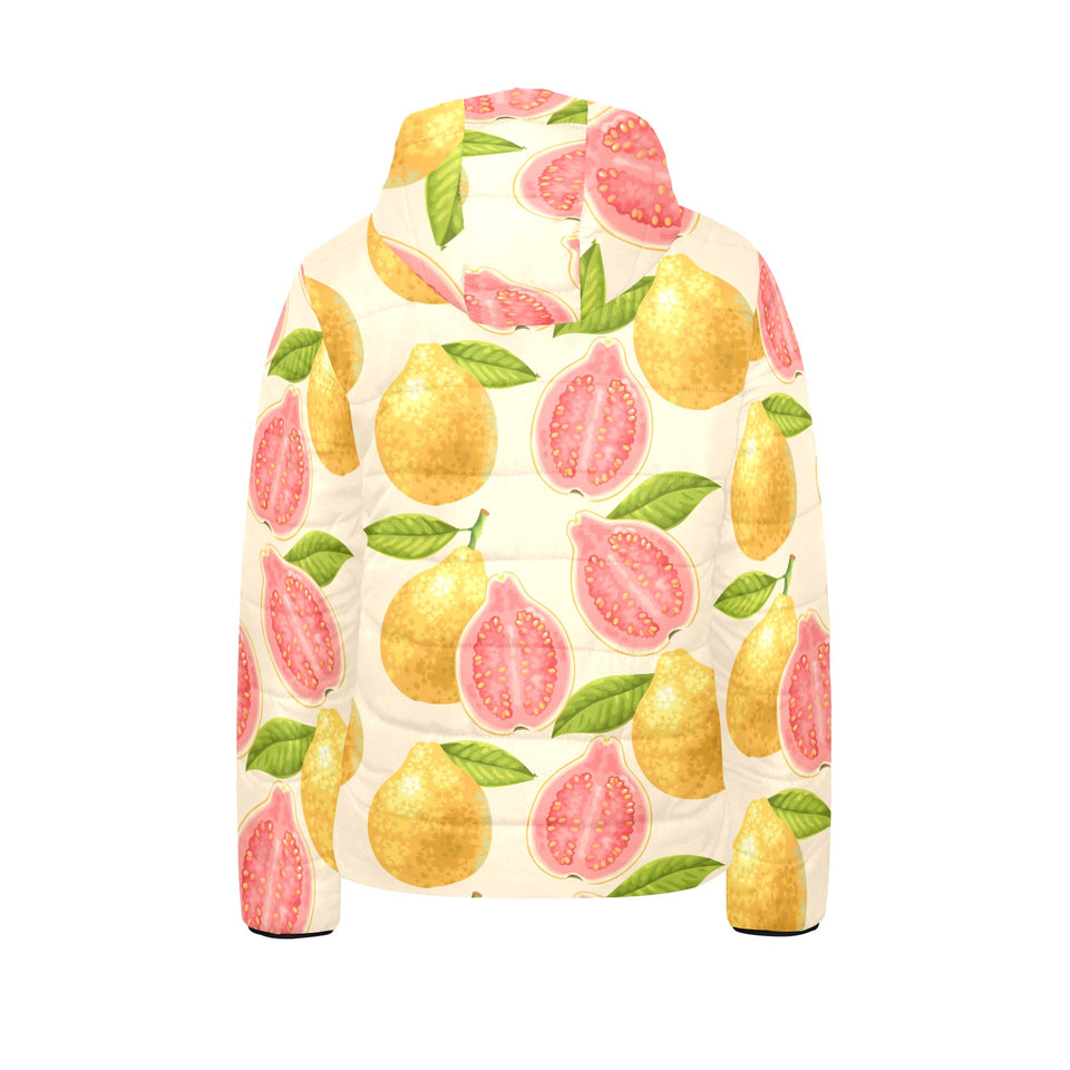 Beautiful guava pattern Kids' Boys' Girls' Padded Hooded Jacket