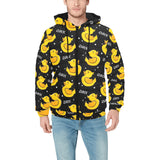 Duck Pattern Print Design 05 Men's Padded Hooded Jacket