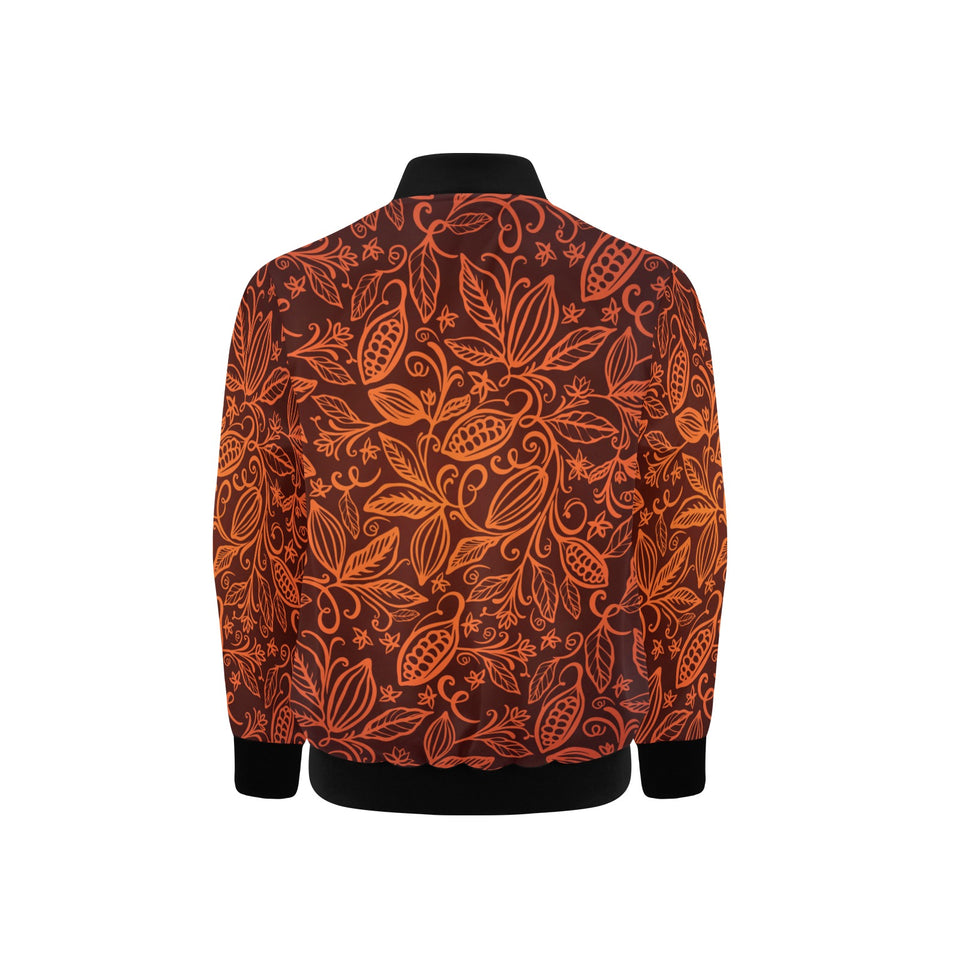 cacao beans tribal polynesian pattern Kids' Boys' Girls' Bomber Jacket