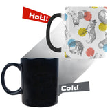 Siberian husky and colorful circle pattern Morphing Mug Heat Changing Mug