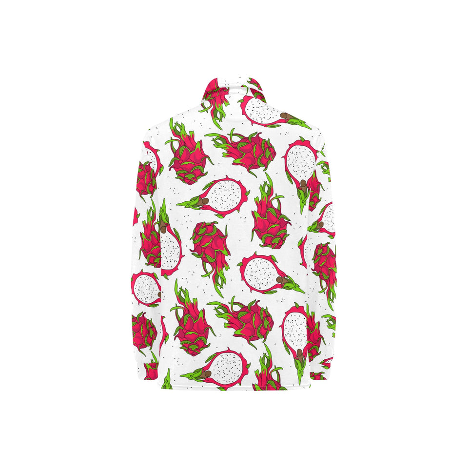 dragon fruits white background Women's Long Sleeve Polo Shirt