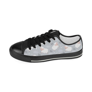 Sweet dreams sheep pattern Kids' Boys' Girls' Low Top Canvas Shoes Black