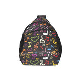 Music Notes Pattern Print Design 02 All Over Print Chest Bag