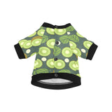 Whole sliced kiwi leave and flower All Over Print Pet Dog Round Neck Fuzzy Shirt
