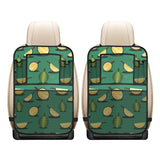 Durian pattern green background Car Seat Back Organizer