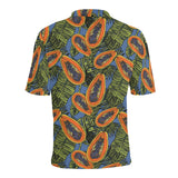 Colorful papaya tropical leaves Men's All Over Print Polo Shirt