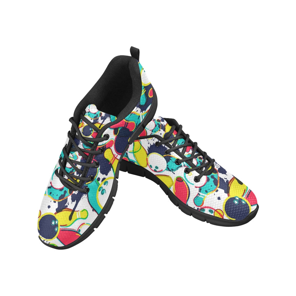 watercolor bowling ball pins Men's Sneaker Shoes