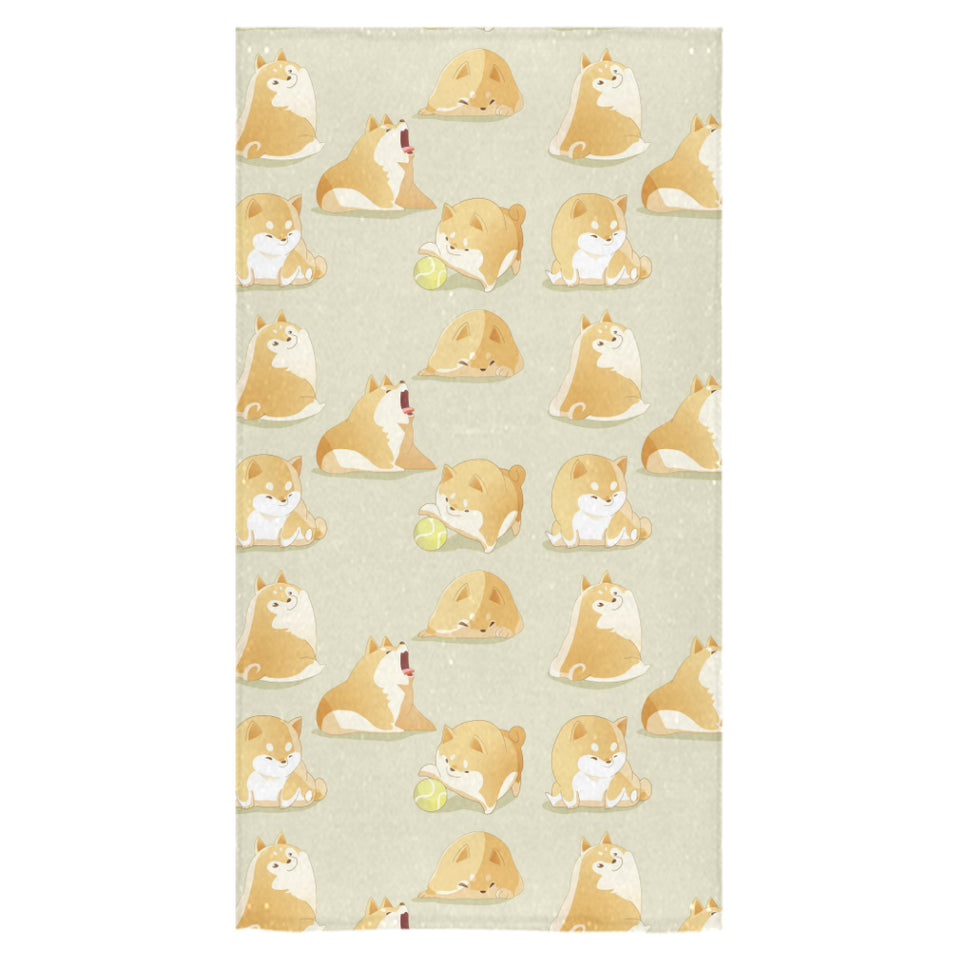 Cute fat shiba inu dog pattern Bath Towel