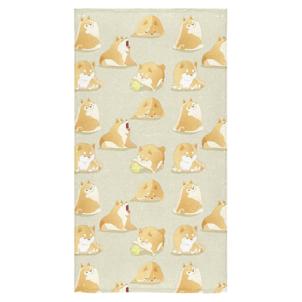 Cute fat shiba inu dog pattern Bath Towel