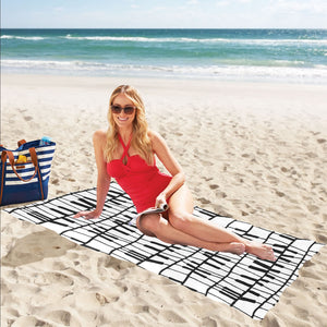 Piano Pattern Print Design 03 Beach Towel