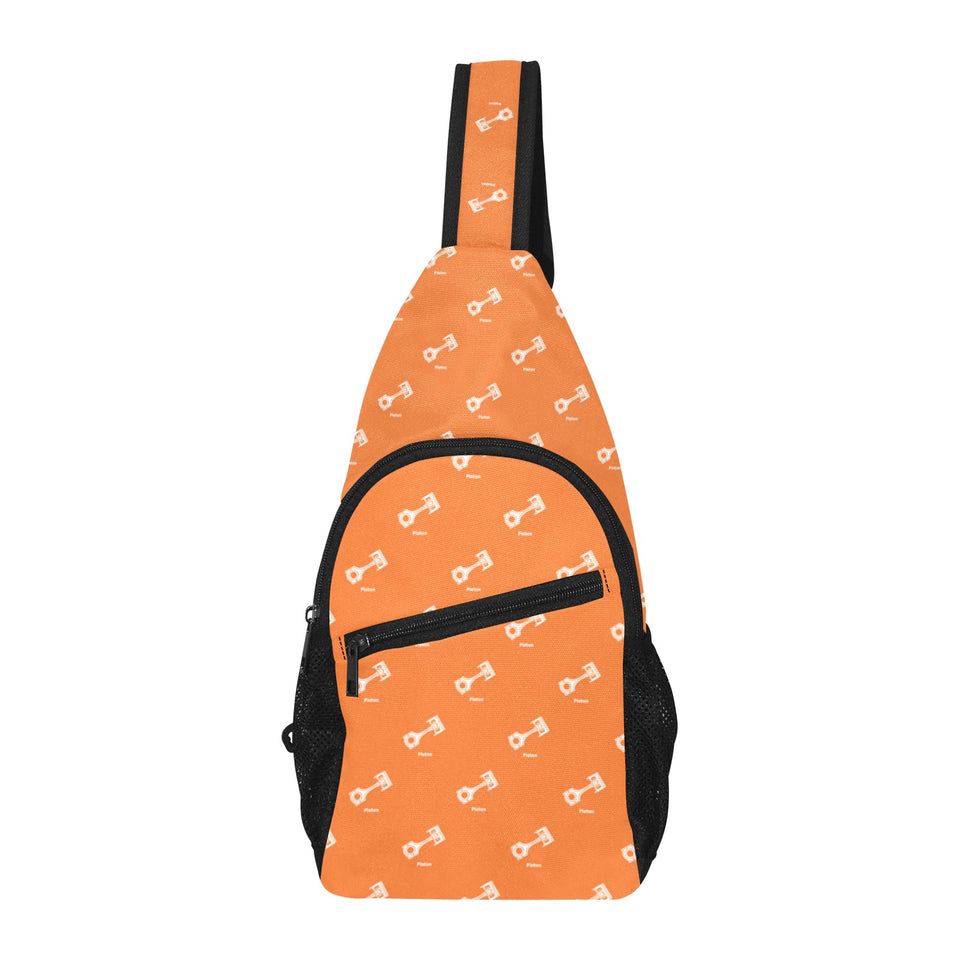 Engine Piston Orange Background Pattern Design 05 All Over Print Chest Bag