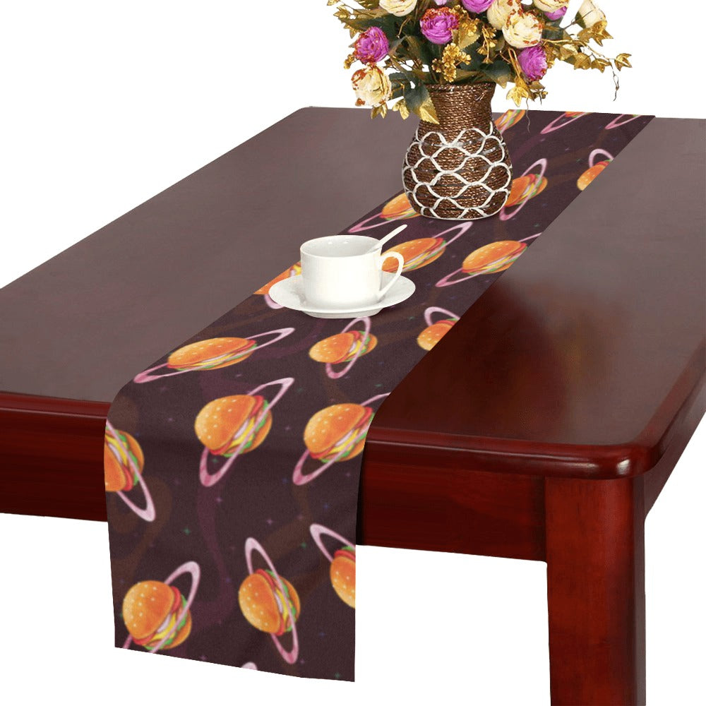 Hamburger Pattern Print Design 05 Table Runner