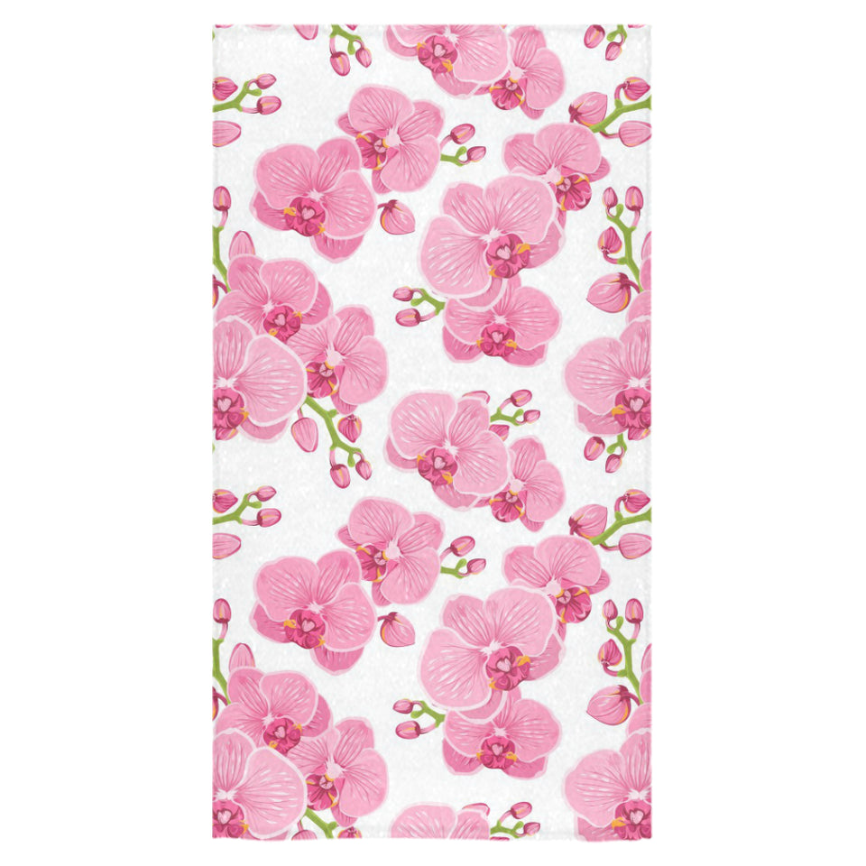 pink purple orchid pattern background Bath Towel