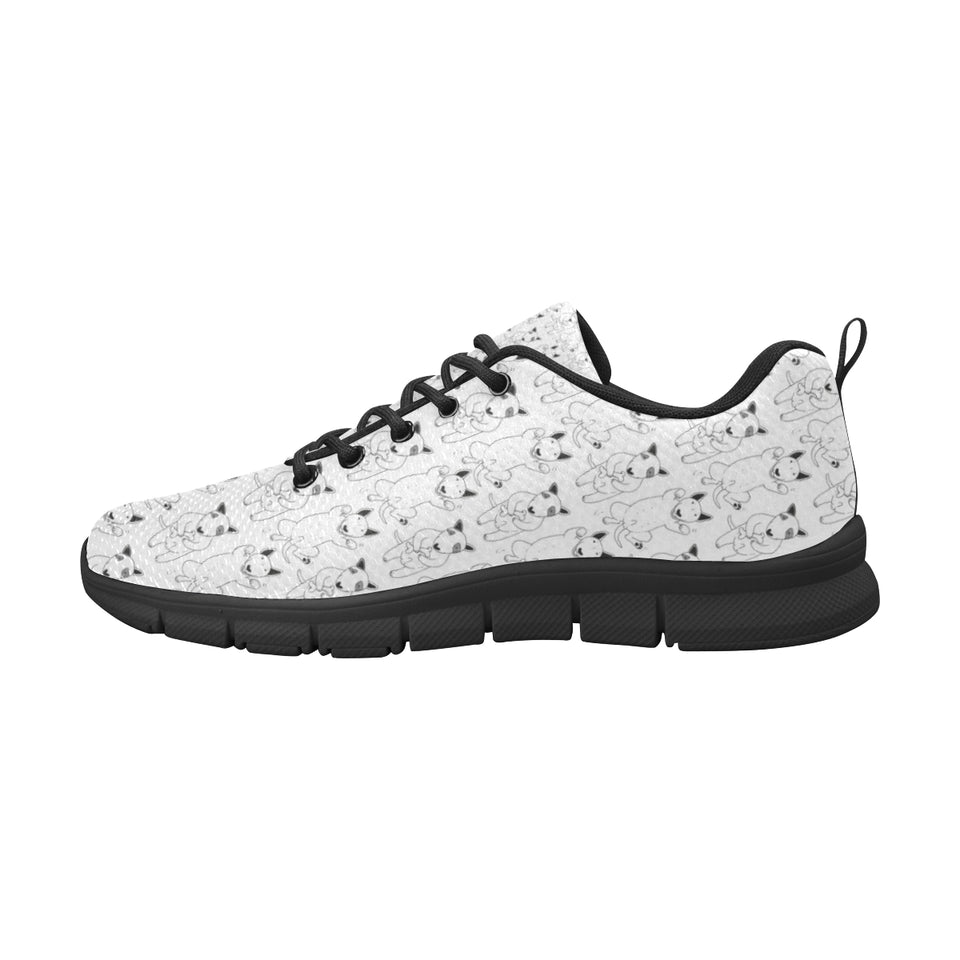 Bull Terrier Pattern Print Design 02 Men's Breathable Sneakers ( Model 055)
