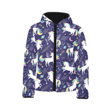 Hand drawn cute unicorn star planet Kids' Boys' Girls' Padded Hooded Jacket