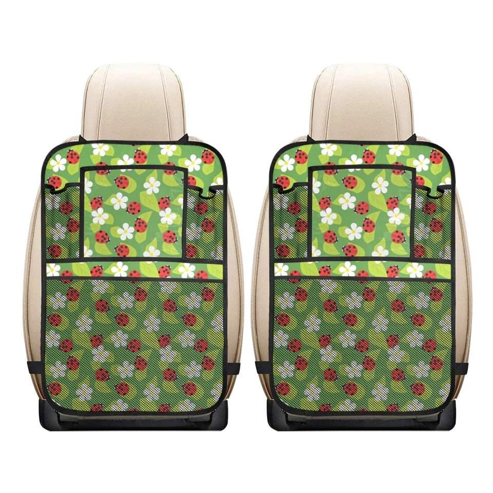 Ladybug Pattern Print Design 01 Car Seat Back Organizer
