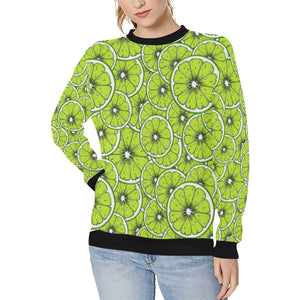 Slices of Lime design pattern Women's Crew Neck Sweatshirt