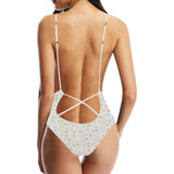 Christmas tree Christmas element Silver gold patte Women's One-Piece Swimsuit