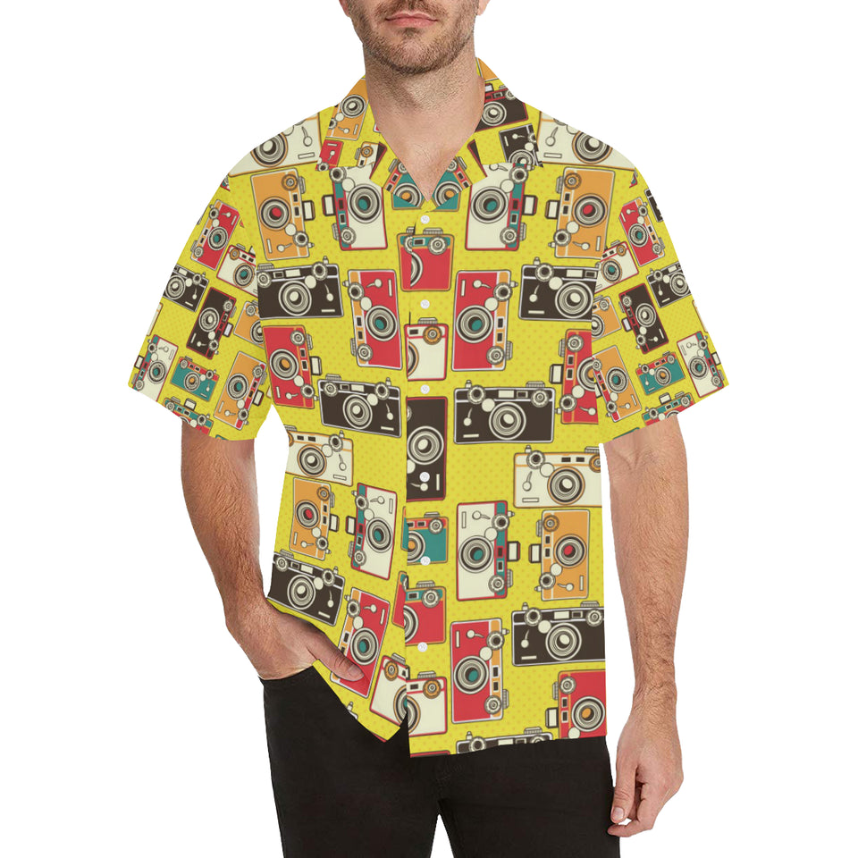 Camera Pattern Print Design 02 Men's All Over Print Hawaiian Shirt (Model T58)