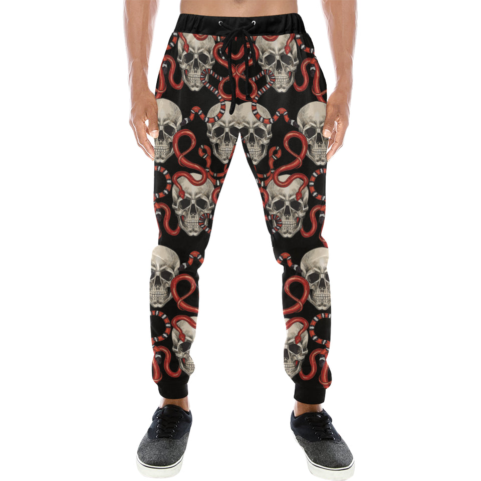 Red snake skull pattern Unisex Casual Sweatpants