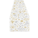 Christmas tree Christmas element Silver gold patte Table Runner