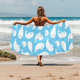 Cute white sea lion seals pattern Beach Towel
