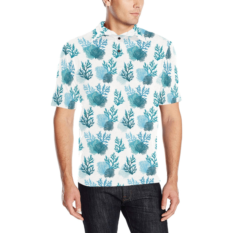 Coral Reef Pattern Print Design 04 Men's All Over Print Polo Shirt