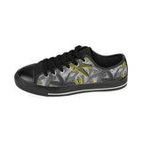 Hand drawn dragonfly pattern Men's Low Top Canvas Shoes Black