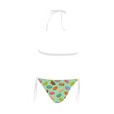 Colorful donut pattern green background Sexy Bikinis Two-Piece Swimsuits