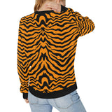 Bengal tigers skin print pattern Women's Crew Neck Sweatshirt