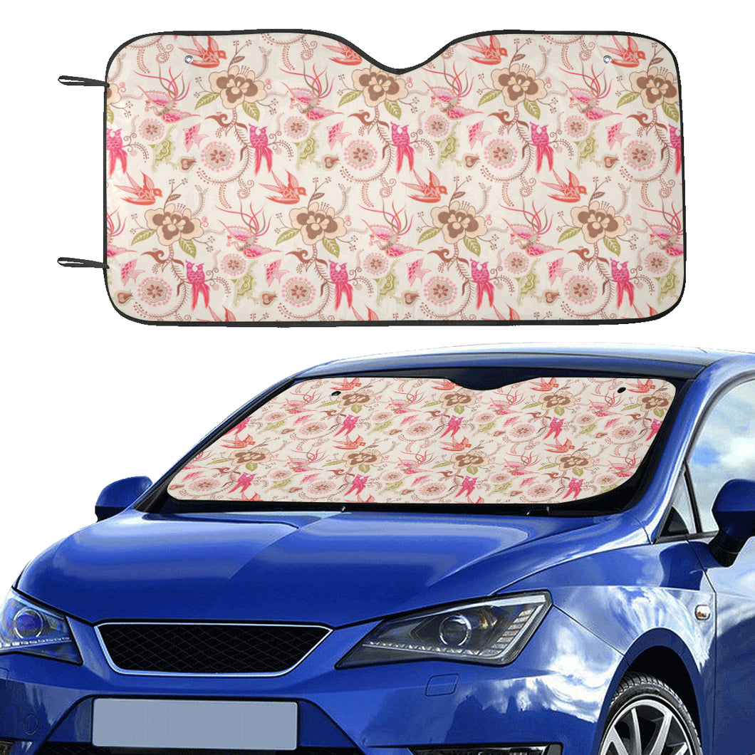 Swallow Pattern Print Design 01 Car Sun Shade