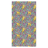 Cute yellow monkey leaves pattern Bath Towel