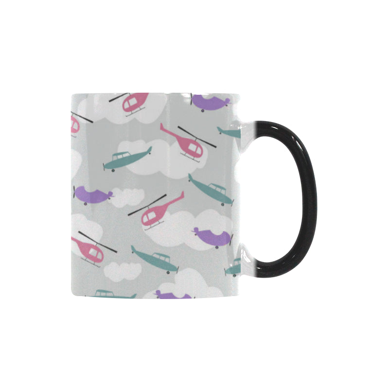 Helicopter plane pattern Morphing Mug Heat Changing Mug