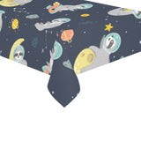 Cute sloth astronaut star planet rocket pattern Tablecloth