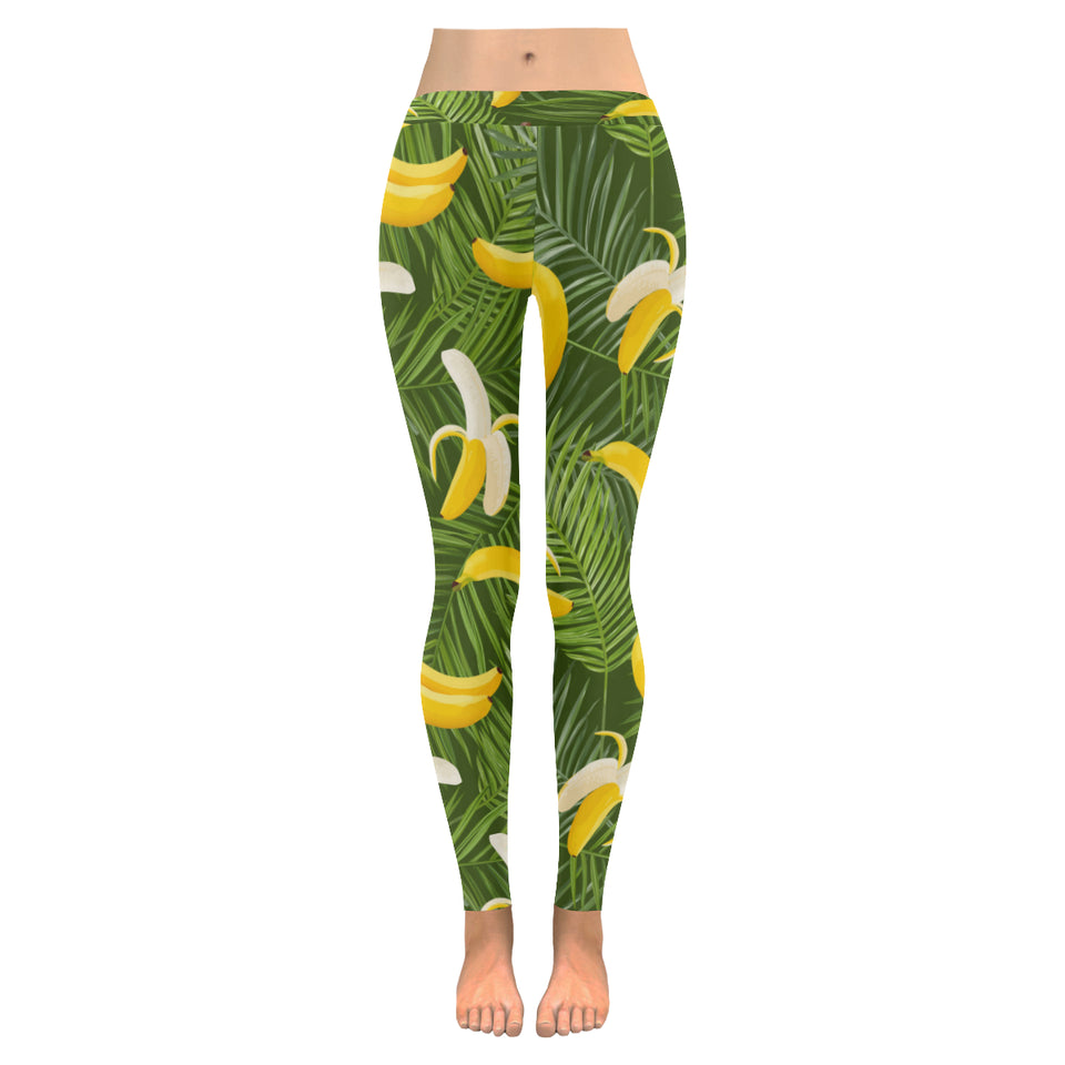 Banana Palm Leaves pattern Women's Legging Fulfilled In US