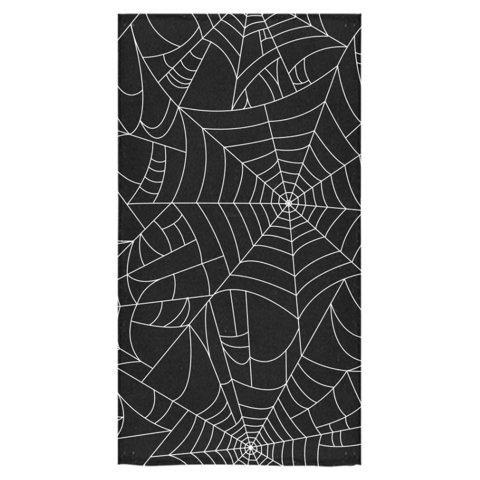 Spider web pattern Black background white cobweb Bath Towel