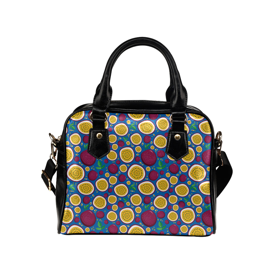 Passion fruit blue background Shoulder Handbag