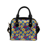 Passion fruit blue background Shoulder Handbag