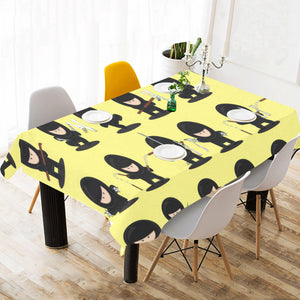 Cute ninja yellow background Tablecloth